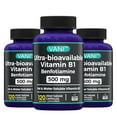 （3 Pack）2 in 1 Enhanced Formula Vitamin B1 with Benfotiamine 500mg