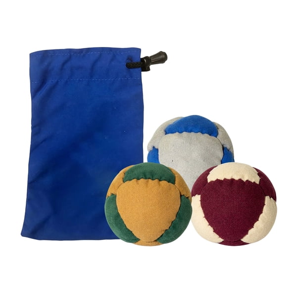 3-Pack 2.4-Inch Retro Kick Footbag Set with Storage Bag, Professional Athletic Training Gear