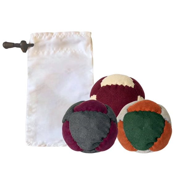 3-Pack 2.4-Inch Retro Kick Footbag Set with Storage Bag, Professional Athletic Training Gear