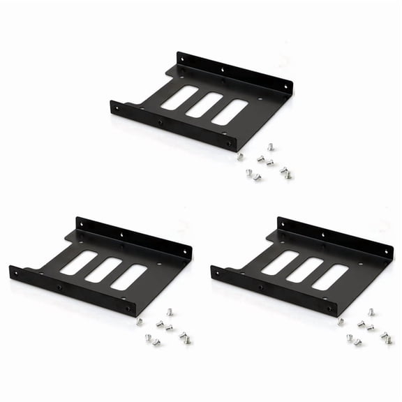 3-Pack 2.5 to 3.5 Inch Hard Drive Bracket Iron Black SSD/HDD Mount