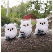 3-Pack 2.95-Inch White Plush Owl Ornaments - Mini Christmas Tree Pendants, Soft Stuffed Animal Toy Decor for Kids Holiday & Gift White