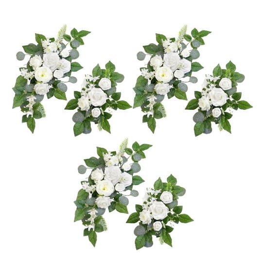 3 Pack of 2 Artificial Flowers Decorations, Wedding Flowers, Wedding, Banquet, Party, Reception Entrance Welcome Sign and Background Decoration(White)