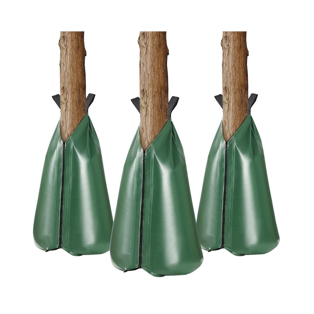 3 Pack 20 Gallon Tree Watering Bags - 5-9 Hours Slow Release Refillable Drip Irrigation Bags with Zipper, Durable Deep Root Watering System for Newly Planted Trees