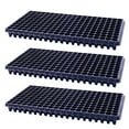 thumbnail image 1 of 3 Pack 200 Cell Nursery Potting Trays, Plastic Seedling Starter Tray with No Drain Holes, Easy Watering Flat Garden Plant Growing Tray for Indoor Greenhouse Germination, 21.2'' x 11'', 1 of 6