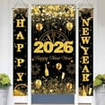 thumbnail image 1 of 3 Pack 2026 Happy New Year Door Banner Set Decorations, Black and Gold Happy New Year Door Banner for Front Door New Year Eve Party Supplies Decor Porch Sign Outdoor Indoor Photography Backdrop, 1 of 7