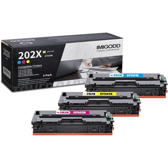 3-Pack 202X Toner Replacement for HP 202X | CF500XM C/M/Y Toner Cartridge (with chip) High Capacity 2,700 Pages Compatible Color Pro M254nw M254dw M254dn MFP M280nw M281fdn M281fdw M281cdw Printer
