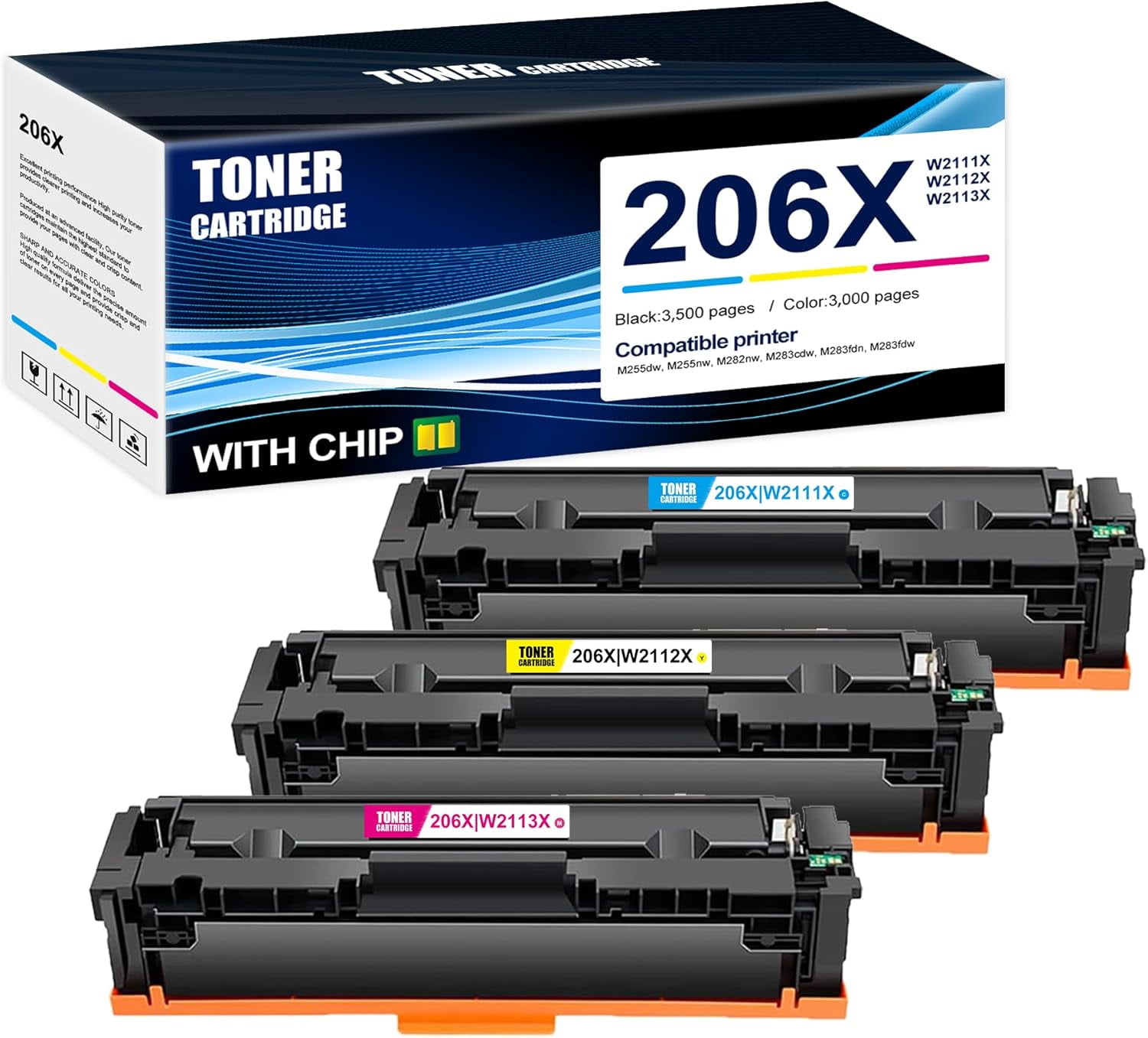 HP W2112X 206X Yellow LaserJet Toner Cartridge