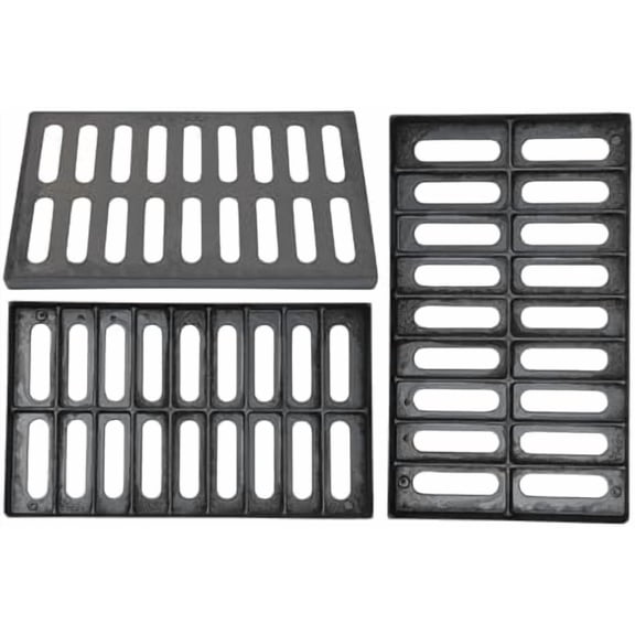 3-Pack 20x12inch Heavy-Duty Metal Drain Grate Outdoor Channel Drain Cover for Driveway, Garage, Factory, Farm, Parking Lot, Basement, and Sewer$$Building Supply