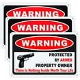 thumbnail image 1 of 3-Pack 24 Hour Video Surveillance Signs 10’’x7’’ No trespassing private property signs 040 Mil Aluminum camera signs for property UV Printed camera surveillance sign, 1 of 5