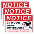 thumbnail image 1 of 3-Pack 24 Hour Video Surveillance Signs 10’’x7’’ No trespassing private property signs 040 Mil Aluminum camera signs for property UV Printed camera surveillance sign, 1 of 5