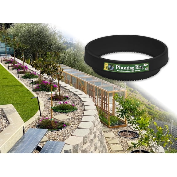 3-Pack 24-inch Tree Planting Rings Deep Root Watering Basin & Edging.