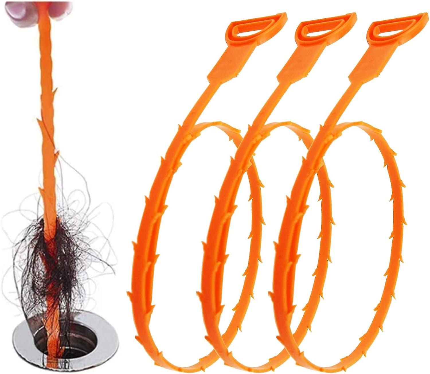 3 Pack 25 Inch Drain Snake,Sink Unblocker Tool Hair Clog Remover,Shower