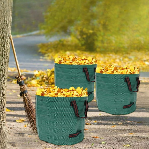 3-Pack 27 Gallon Reusable Yard Waste Bags for Yard Garden Lawn to Loading Leaf Trash, Debris