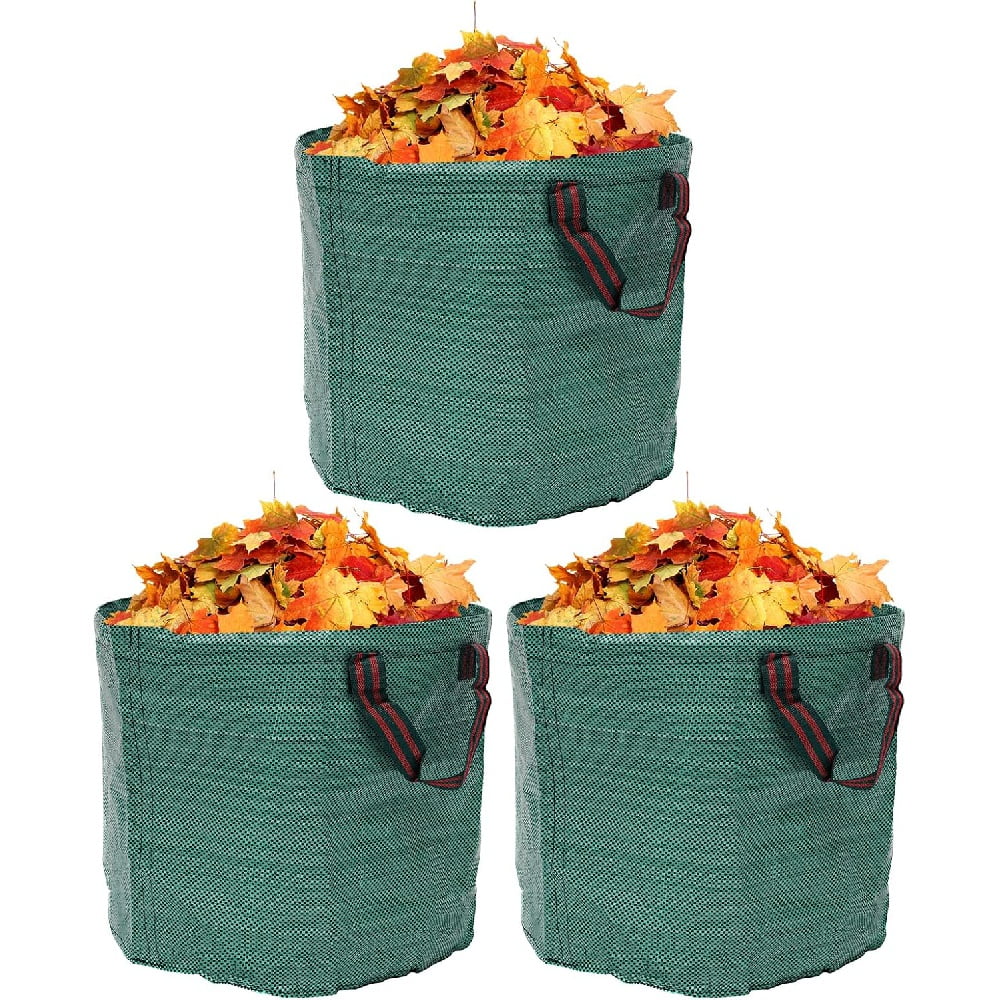 3 Pack 27 Gallons Reusable Garden and Yard Waste Bags, Reusable Leaf