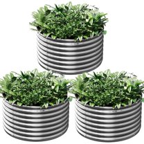 3 Pack 2x2ft Galvanized Raised Garden Bed Outdoor, Metal Garden Bed for Vegetables, Above Ground Garden Box for Flower, Steel Raised Beds for Gardening - 2FTx2FTx10inch