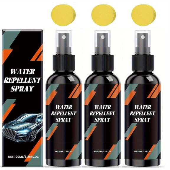3 Pack-3.38oz Car Windshield Spray Water Repellent Antifogging Agent, Car Glass Oil Film Removal Agent, Hydrophobic Coating Anti Fog Anti Rain for Car Window Windscreen Wiper Home