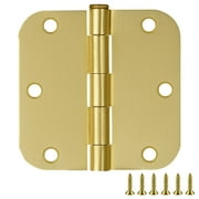 Design House 3-Pack 3.5" H x .625" Radius Butterfly Interior/Exterior Door Hinges, Satin Brass