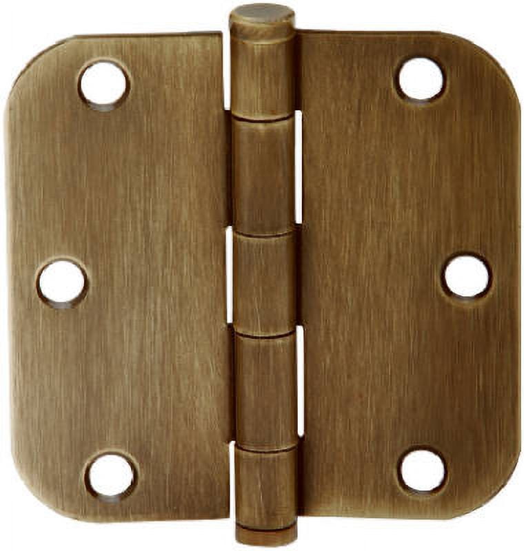 Design House 3.5 Inch Door Hinges - Satin Brass Finish, 3-Pack With Screws, 1/4" Radius, Steel Construction For Interior Doors