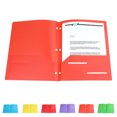 thumbnail image 1 of 3 Pack 3-Hole Plastic Folders with Pockets, 2 Pocket Folders with Fasteners, Tear-Resistant Plastic Pockets, and Fit Letter Size Paper, Use for S*chool Office Home Business (Orange), 1 of 7
