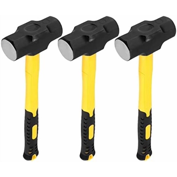 3 Pack 3 lbs Sledge Hammer, 14 Inch Drilling Hammer with Steel Head and Plastic Handle Crack Hammer for Wood, Home Construction, Landscaping Work and DIY Project$$Tools & Hardware Other