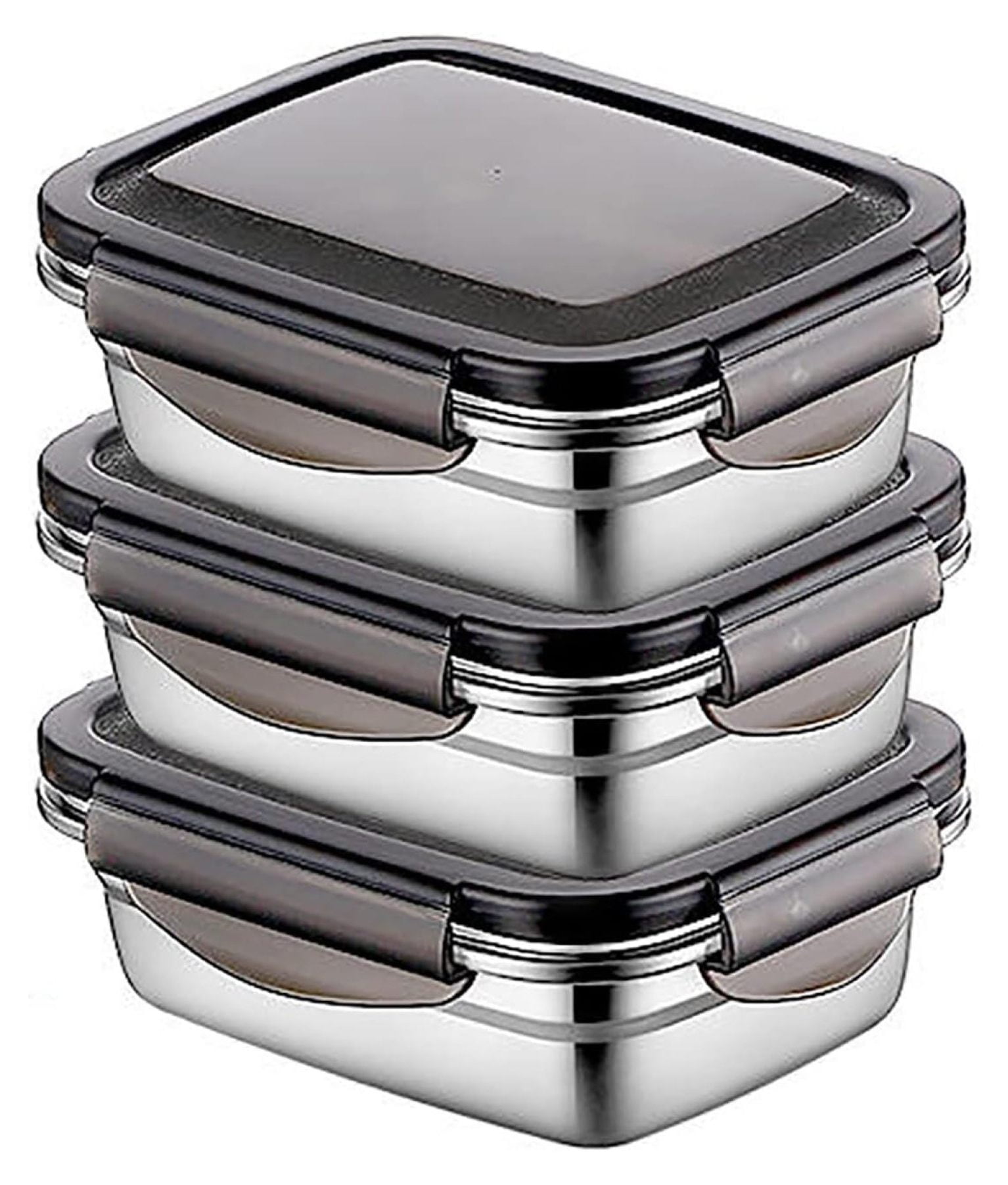 3 Pack 304 Stainless Steel Large Food Storage Container with Lids