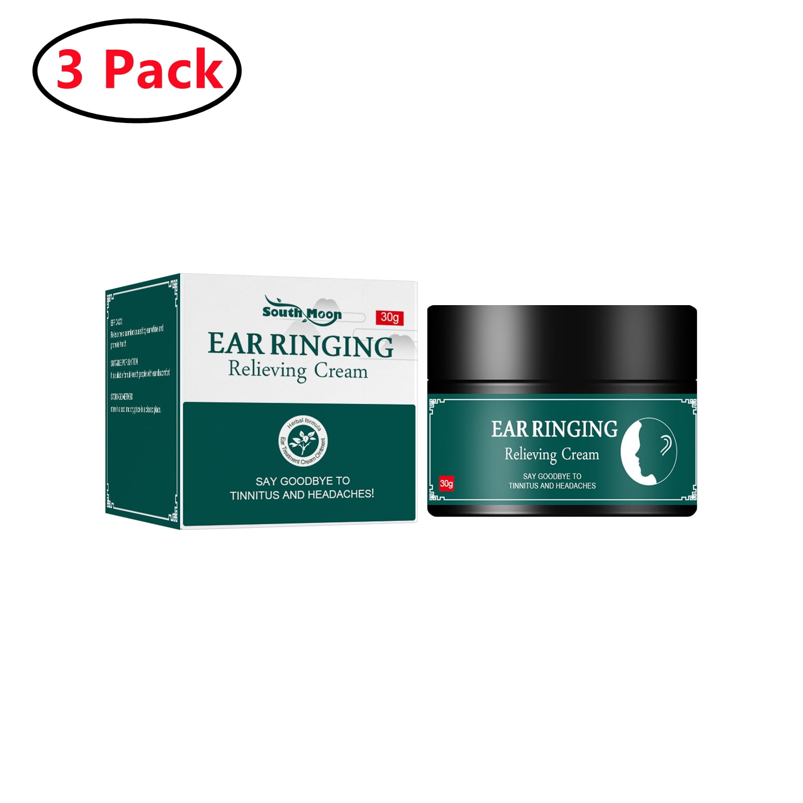 3 Pack 30ml Ear Cream For Tinnitus Deafness Sore Chinese Herbal Medicine Acute Otitis Drops