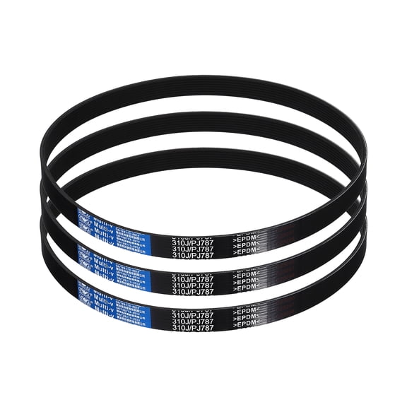 3 Pack 310J8 PJ V-Ribbed Belt 8 Ribs 31" Length x 0.74" Width x 0.14" Height, EPDM Rubber Poly V Belt, Multi Wedge Micro V Belt