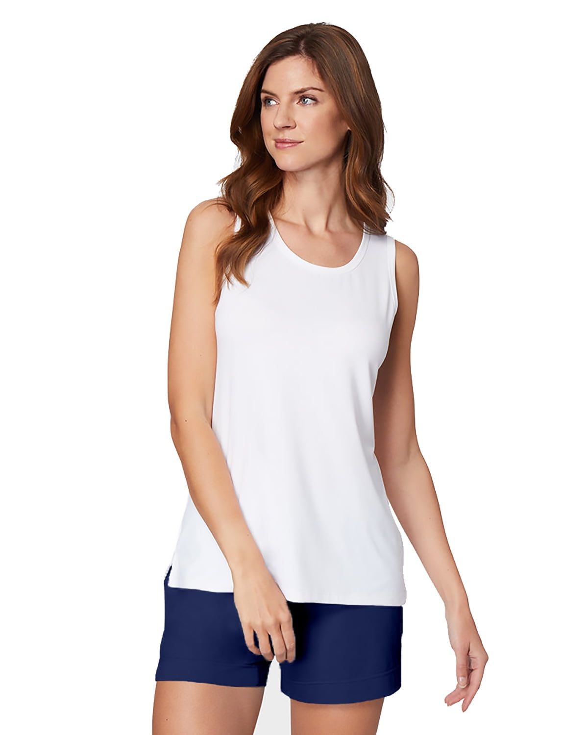 3 Pack 32 Degrees Women's Cool Relaxed Sleep Tank Top - White - Small