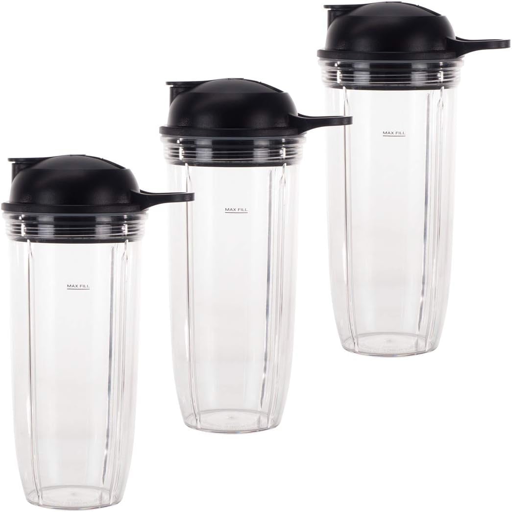 Veterger Replacement Parts 2PCS Single Serve Blender Cups With Slip & Seal Lids