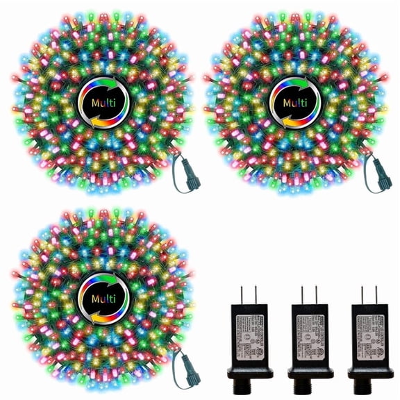 3 Pack 33ft Christmas Decorative Mini Lights, 100 LED Green Wire Fairy Starry String Lights Plug in, 11 Lighting Modes, for Easter, Xmas Tree Wedding Party Decoration (Soft Multicolor)