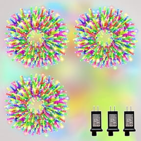 3 Pack 33ft Christmas Mini Lights, 100 LED Clear Wire Starry String Lights, Plug-in Fairy Lights with 11 Lighting Modes, Multi-Color, for Christmas Tree, Wedding & Party Decoration