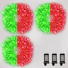 3 Pack 33ft Christmas Mini Lights, 100 LED Clear Wire Starry String Lights, Plug-in Fairy Lights with 11 Lighting Modes, Red and Green, for Christmas, Christmas Tree, Wedding & Party Decoration