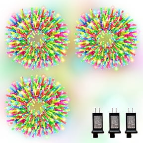 3 Pack 33ft Christmas Mini Lights, 100 LED Clear Wire Starry String Lights, Plug-in Fairy Lights with 11 Lighting Modes, Soft Multi-Color, for Easter, Christmas Tree, Wedding & Party Decoration