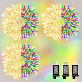 3 Pack 33ft Christmas Mini Lights, 100 LED Clear Wire Starry String Lights, Plug-in Fairy Lights with 11 Lighting Modes, Warm & Multi-Color, for Christmas, Christmas Tree, Wedding & Party Decoration