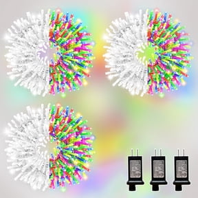 3 Pack 33ft Christmas Mini Lights, 100 LED Clear Wire Starry String Lights, Plug-in Fairy Lights with 11 Lighting Modes, White & Multi-Color, for Christmas, Christmas Tree, Wedding & Party Decoration