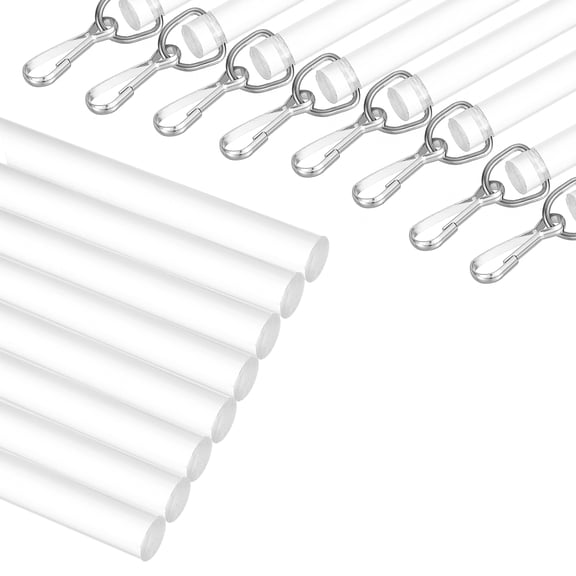 3 Pack 36" Acrylic Drapery Wand, Invisible Curtain Pull Rod with Hook, Universal Tilt Wand Replacement Part for High Hanging Curtain Opening-Closing, Clear