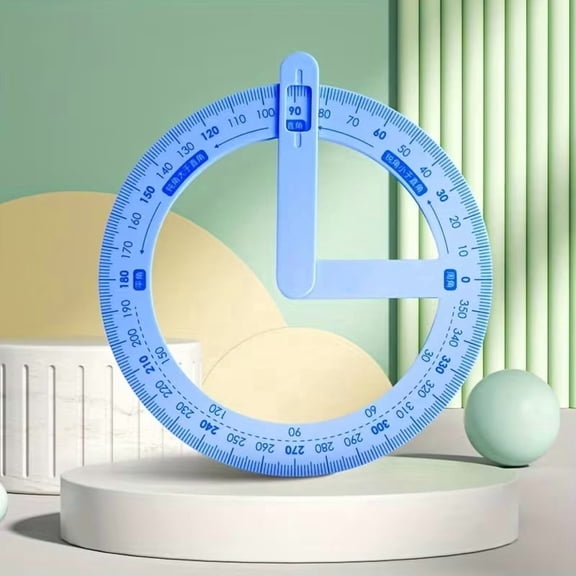 3-Pack 360° Rotating Protractors for Geometry, Durable Plastic Angle Ruler with Dual Scale