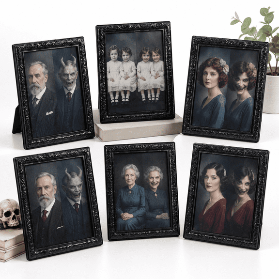 3 Pack 3D Changing Face Scary Portrait Picture Frames for Home Haunted House Decor