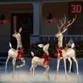 thumbnail image 1 of 3 Pack 3D LED Lighted Christmas Reindeer Deer Family (5ft Buck & 4ft Doe & 2.5ft Fawn) Indoor Outdoor with Stakes for Yards Garden Lawn Patio Decor, 1 of 8