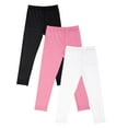 thumbnail image 1 of 3 Pack 4-12T Toddler Girls Leggings Little/Big Kids Solid Ankle Length Stretchy Footless Pants, 1 of 5