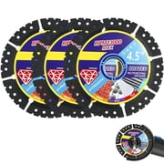 3 Pack 4.5" Diamond Multi-Purpose Saw Blade, 115mm Multi Material Diamond Cutting Blade for Cutting Marble/Quartz/Stone/Tile/Metal/Plastic