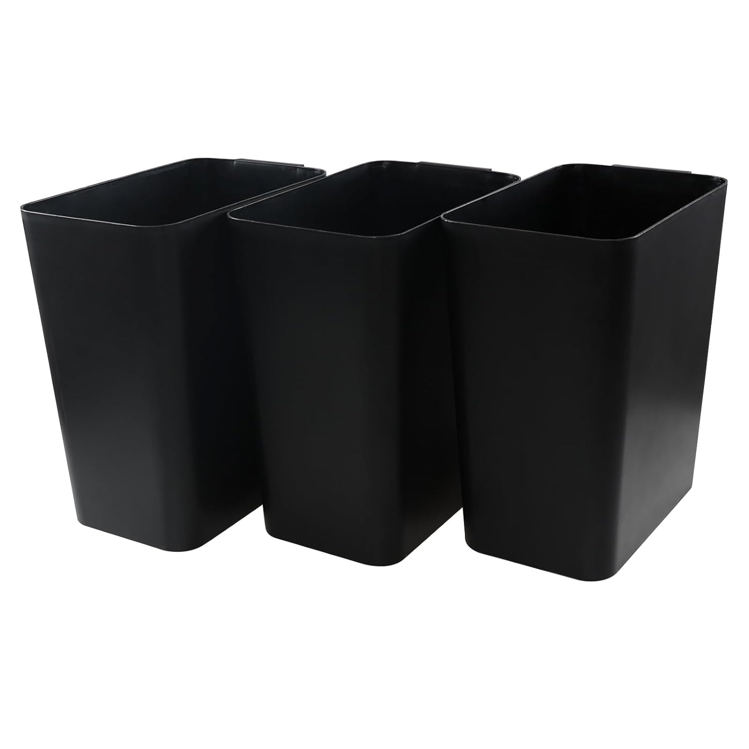 3-Pack 4.5 Gallon Plastic Small Trash Can Wastebasket, Garbage ...