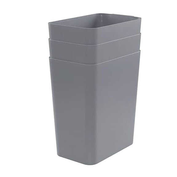 3-Pack 4.5 Gallon Trash Can, Gray Waste Bin for Under Desk, Kitchen, Home, Office