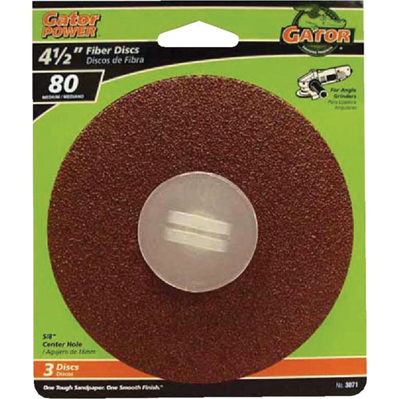 3-Pack 4.5-Inch 80-Grit Fiber Sanding Disc