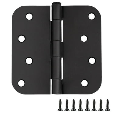 Design House 3-Pack 4" H x .625" Radius Butterfly Interior/Exterior Door Hinges, Matte Black