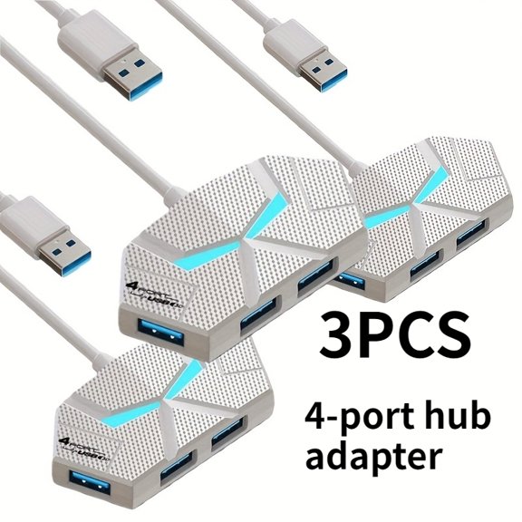 3 Pack 4-Port USB Hub Multifunctional Keyboard Mouse Adapter, K&M Converter for Xbox Series X/S, Xbox One, PS4, Suitable for FPS & RTS Games