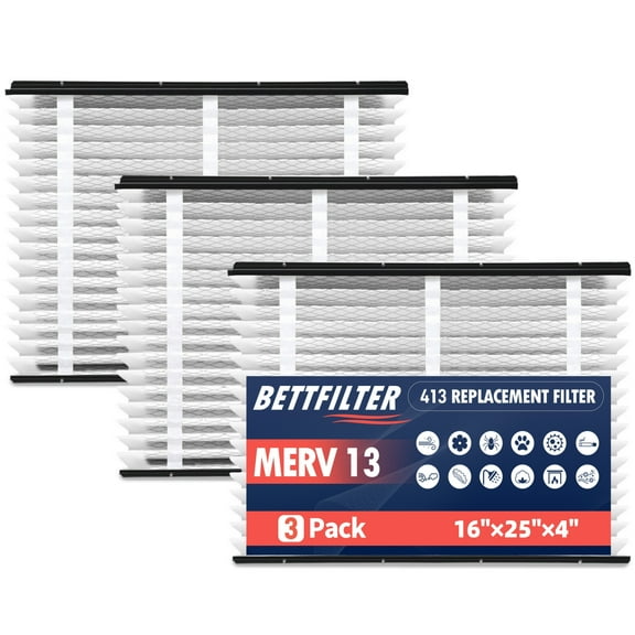 3 Pack 413 Replacement Filter,MERV 13 16x25x4,Compatible with AprilAire Whole House Air Purifiers 1410, 1610, 2140, 2400, 2410, 2416, 3410, 4400, or Space-Gard 2400 with Upgrade Kit 1413