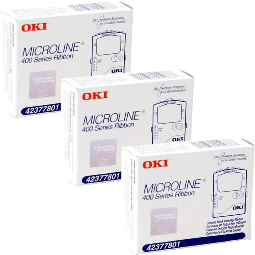 3 Pack 42377801 Ribbon, Black by OKIDATA (Catalog Category: Computer ...