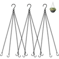 3 Pack, 4Leads 23 Inch Hanging Baskets Chain, Hanging Chains with Hooks Flower Pot Chain Replacement Plant Hangers for Planters, Bird Feeders and Lanterns