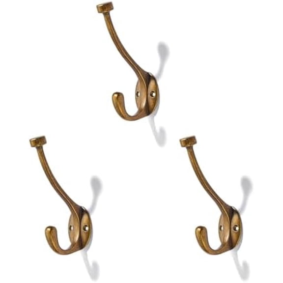 The 3 Pack 5-1/2 inch Antique Brass mudroom Hooks are Suitable for Overcoats/Hats/Keys/Bags/Bathrobes, Towel Robe Hooks are Suitable for Both Household and Commercial uses
